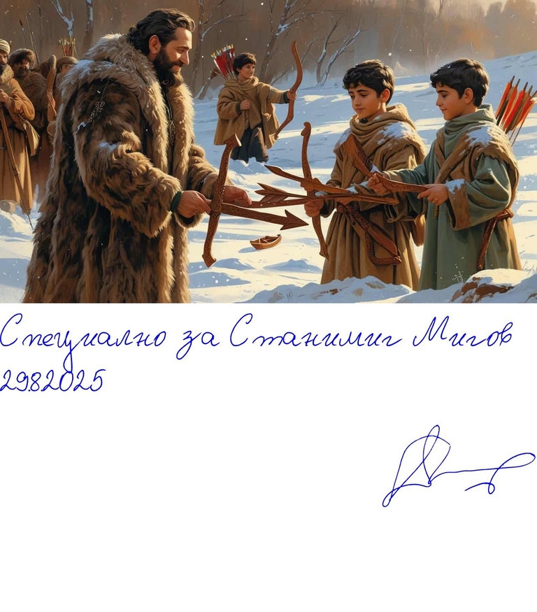 Бъдни вечер - 518881439_1291246499032246_4558523458004867027_n - Подписана илюстрация за Станимир Миров