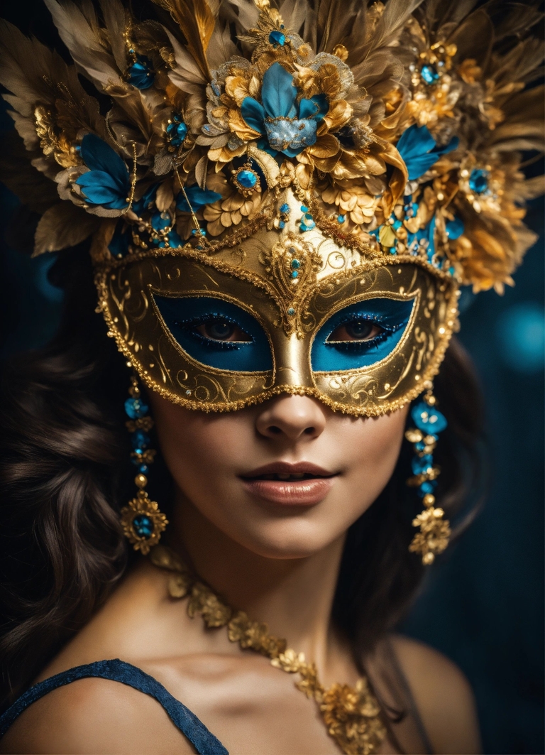 Венецианките - Portrait of a woman in a richly decorated masquera