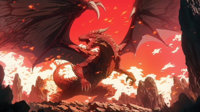 Задругата на воина - Зората на боговете - b.r.grey_Young_ruby-red_dragon_with_golden_eyes_and_wide-spread_de94c98d-672c-4848-ae6e-3b66b283cdbc