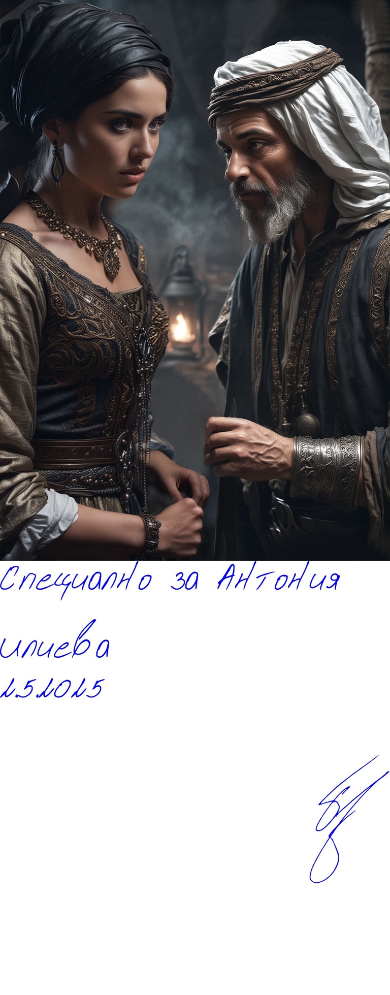 Испанска муха - Greg & Sam_1 - Подписана илюстрация за Антония Илиева