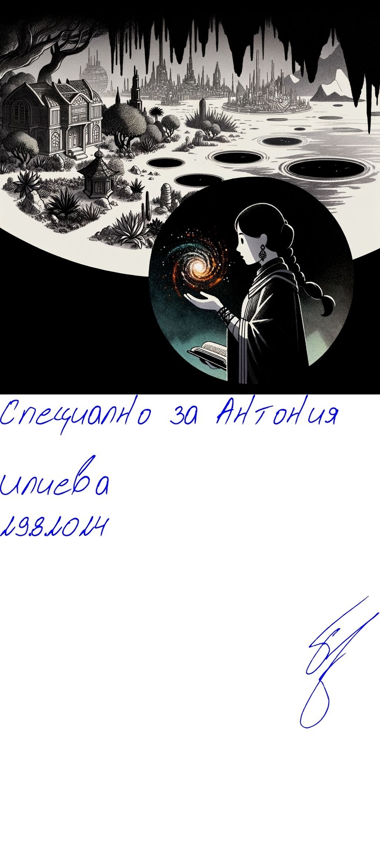 Мъртва магия - Нов свят, пълен с мрак. - Подписана илюстрация за Антония Илиева