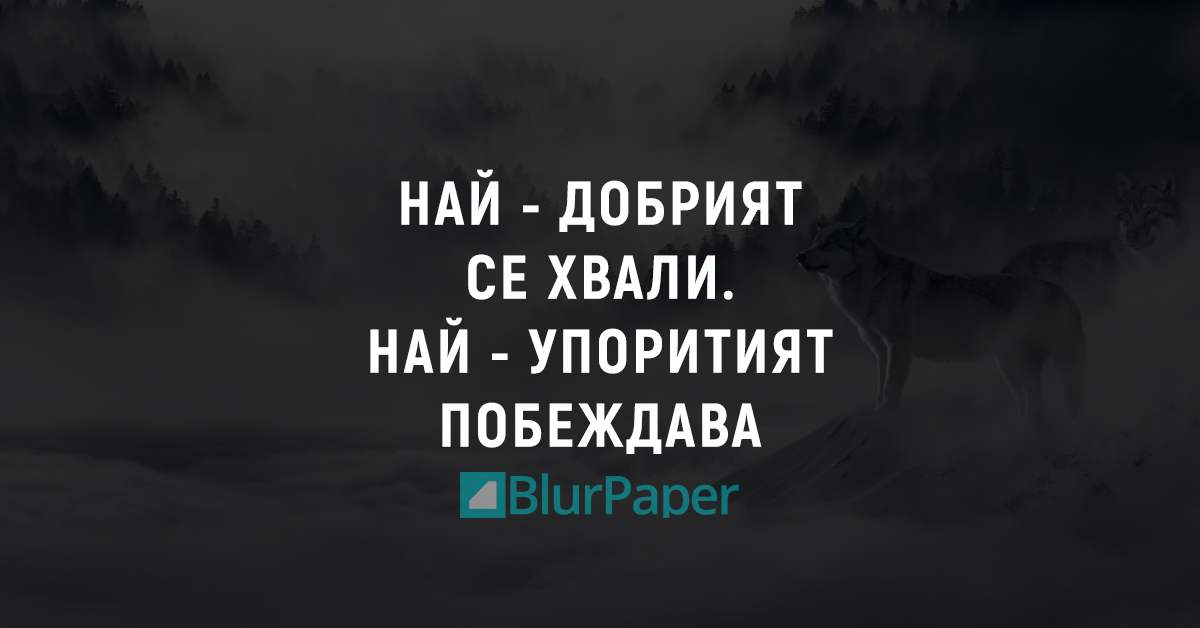 Най - добрият се хвали. Най - упоритият побеждава