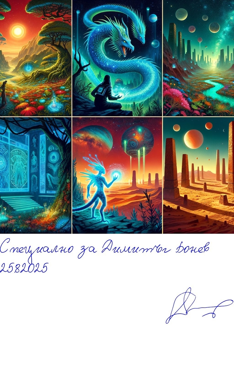Перо от акула - Чудни същества в магически светове. - Подписана илюстрация за Димитър Бонев