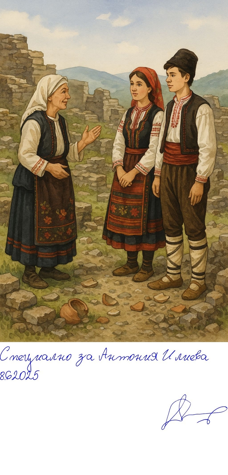 Чипровец разказва - file_00000000ce7062469c287c655a7d2f94 - Подписана илюстрация за Антония Илиева